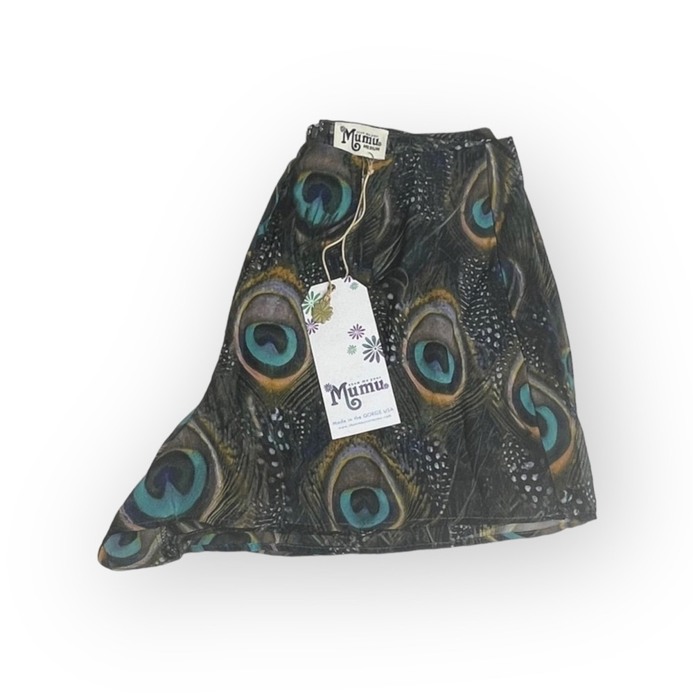 new SMYM Show Me Your Mumu ༅ Peacock Feather Print Chiffon Sawyer Shorts ༅ Med ༅ - Picture 6 of 16